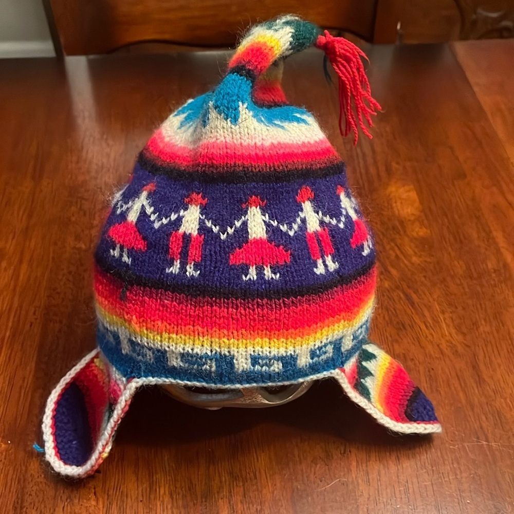 Handmade knit hat toboggan child's OS